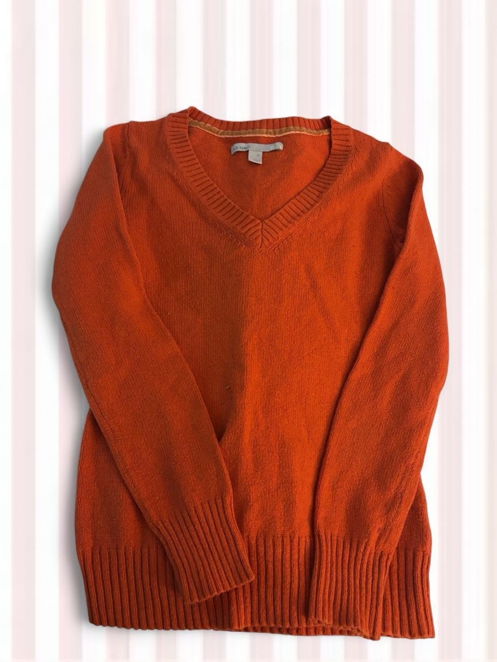 Old Navy Rust Orange V-Neck Sweater